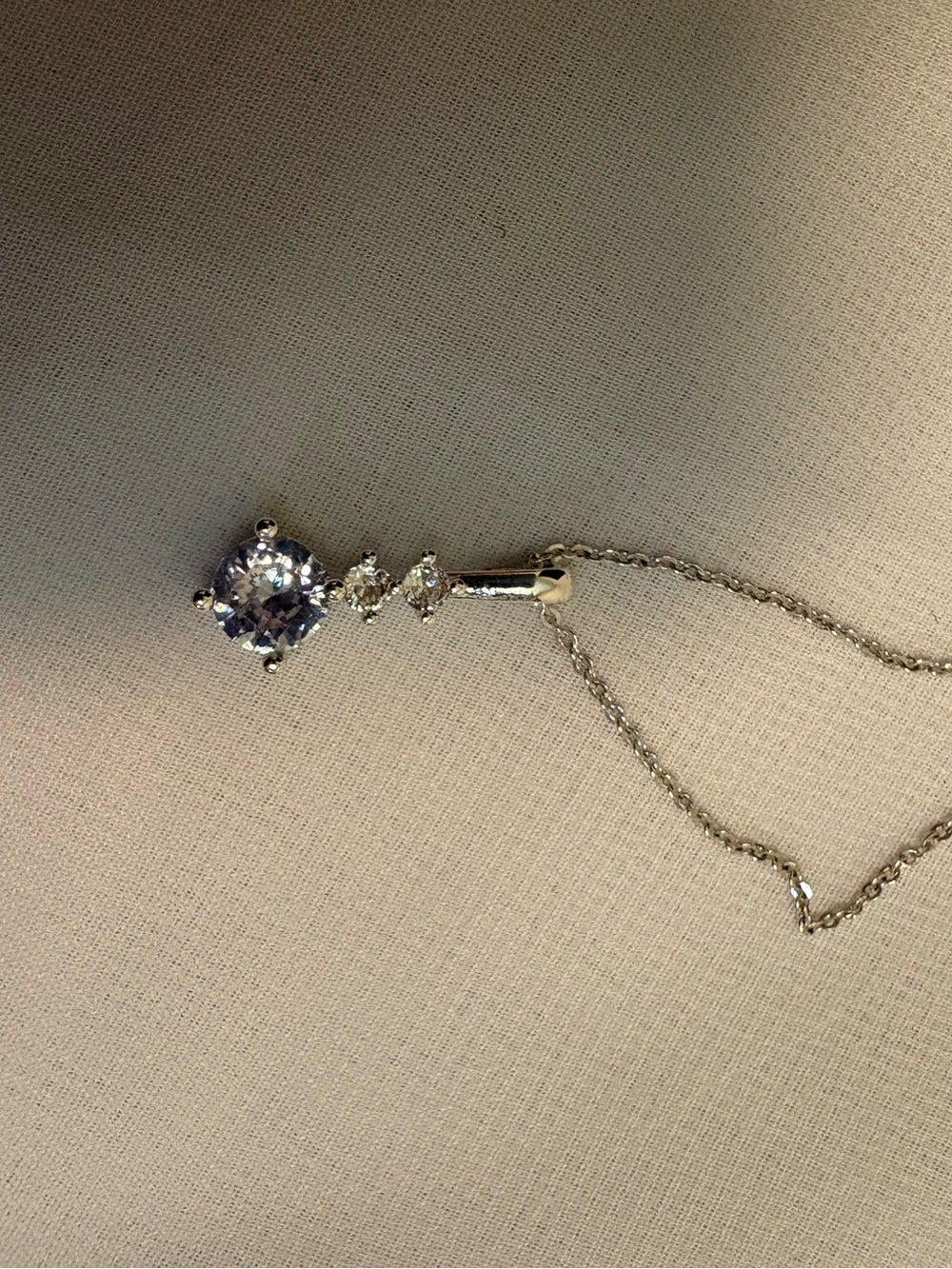 Silver-tone Sparkling Solitaire Pendant Necklace - Clear Crystal